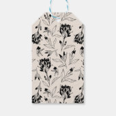 Moderne Minimalistische Botanische Bloemenschetspa Cadeaulabel (Achterkant)