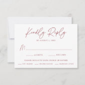 Moderne minimalistische botanische Bourgogne keuze RSVP Kaartje (Voorkant)