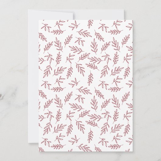 Moderne minimalistische botanische bruidebruiloft kaart (Achterkant)