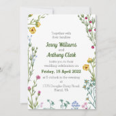 Moderne minimalistische botanische bruiloft kaart (Voorkant)