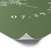 Moderne minimalistische botanische bruiloft poster (Hoek)