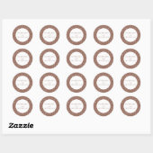 Moderne, minimalistische botanische bruine kaasbin ronde sticker (Vel)