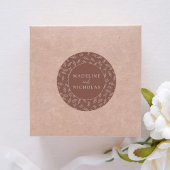 Moderne, minimalistische botanische bruine kaasbin ronde sticker