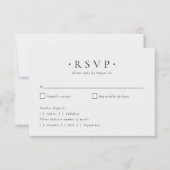 Moderne minimalistische botanische elegante script RSVP kaartje (Voorkant)