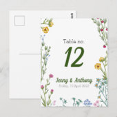 Moderne, minimalistische botanische flora briefkaart (Voorkant / Achterkant)