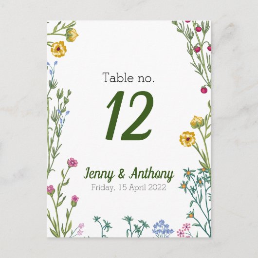 Moderne, minimalistische botanische flora briefkaart (Voorkant)