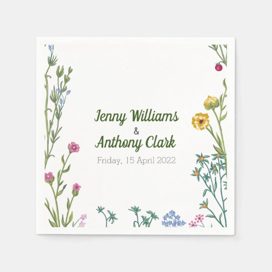 Moderne, minimalistische botanische flora servet (Voorkant)