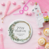 Moderne minimalistische botanische kerst papieren bordje (Feest)