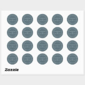 Moderne minimalistische botanische leisteen blauwe ronde sticker (Vel)
