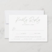 Moderne minimalistische botanische slachting groen RSVP kaartje (Voorkant)