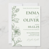 Moderne minimalistische botanische sloze groene br kaart (Voorkant)