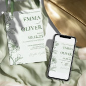 Moderne minimalistische botanische sloze groene br kaart