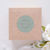 Moderne minimalistische botanische sloze groene br ronde sticker