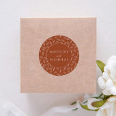 Moderne minimalistische botanische terracotta brui ronde sticker