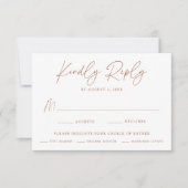 Moderne minimalistische botanische terracotta-keuz RSVP kaartje (Voorkant)