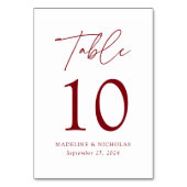 Moderne, minimalistische Bourgogne bruiloft Kaart (Voorkant)