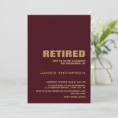 Moderne minimalistische Bourgogne Gouden Pensioenp Kaart (Staand voorkant)