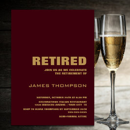 Moderne minimalistische Bourgogne Gouden Pensioenp Kaart