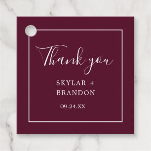 Moderne minimalistische Bourgondië dank u Bedankjes Labels