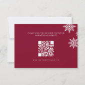 Moderne Minimalistische Bourgondische Winter Weddi RSVP Kaartje (Achterkant)