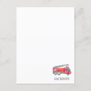 Moderne Minimalistische Brandweerman Verjaardagsfe Briefkaart