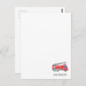 Moderne Minimalistische Brandweerman Verjaardagsfe Briefkaart (Voorkant / Achterkant)