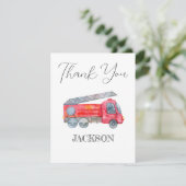 Moderne minimalistische brandweerman verjaardagsfe RSVP kaartje (Staand voorkant)