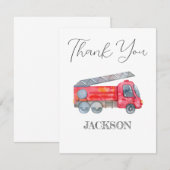 Moderne minimalistische brandweerman verjaardagsfe RSVP kaartje (Voorkant / Achterkant)