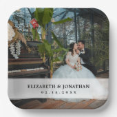 Moderne minimalistische bride en bruidefoto's papieren bordje (Voorkant)