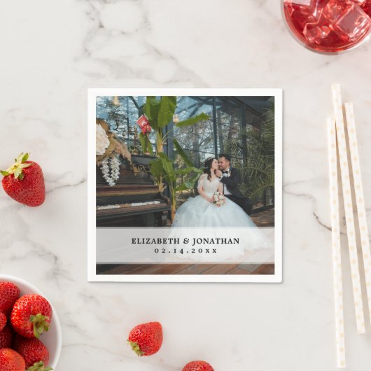 Moderne minimalistische bride en bruidefoto's servet (Insitu)