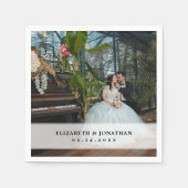 Moderne minimalistische bride en bruidefoto's servet (Voorkant)