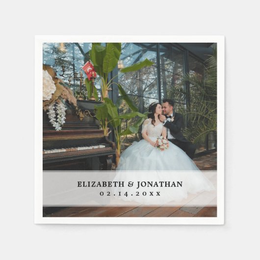 Moderne minimalistische bride en bruidefoto's servet (Voorkant)