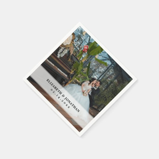 Moderne minimalistische bride en bruidefoto's servet (Hoek)