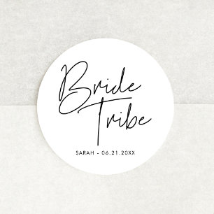 Moderne minimalistische bride-stam ronde sticker