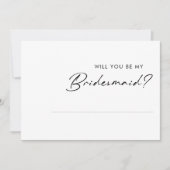 Moderne, minimalistische bridesmaid-kaart kaart (Voorkant)