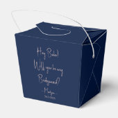 Moderne, minimalistische bridesmaid-ontwerpaanval bedankdoosjes (Achterkant)