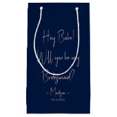 Moderne, minimalistische bridesmaid-ontwerpaanval klein cadeauzakje (Voorkant)