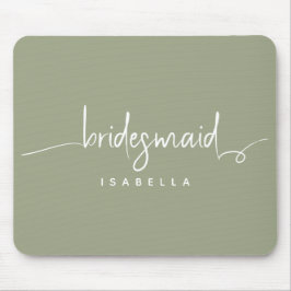 Moderne minimalistische bridesmaid Script Sage Gre Muismat