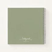 Moderne minimalistische bridesmaid Script Sage Gre Notitieboek (Achterkant)