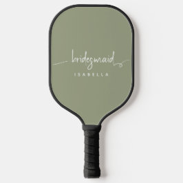 Moderne minimalistische bridesmaid Script Sage Gre Pickleball Paddle