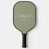 Moderne minimalistische bridesmaid Script Sage Gre Pickleball Paddle (Achterkant)