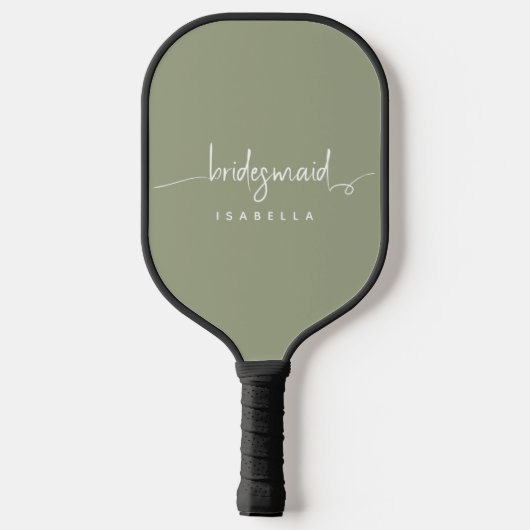 Moderne minimalistische bridesmaid Script Sage Gre Pickleball Paddle (Achterkant)