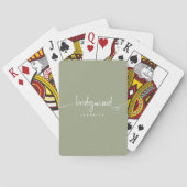 Moderne minimalistische bridesmaid Script Sage Gre Pokerkaarten (Achterkant)