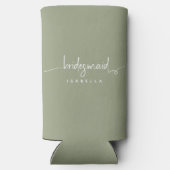 Moderne minimalistische bridesmaid Script Sage Gre Seltzer Blikjeskoeler (Achterkant)