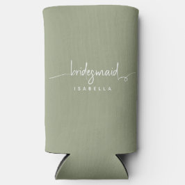 Moderne minimalistische bridesmaid Script Sage Gre Seltzer Blikjeskoeler