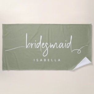 Moderne minimalistische bridesmaid Script Sage Gre Strandlaken