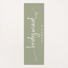 Moderne minimalistische bridesmaid Script Sage Gre Yogamat