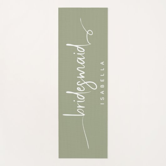 Moderne minimalistische bridesmaid Script Sage Gre Yogamat (Voorkant)