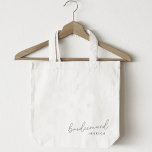 Moderne minimalistische bridesmaïde tote bag<br><div class="desc">Aangepast ontworpen canvas tas voor bruidsmeisje met modern en minimalistisch design.</div>