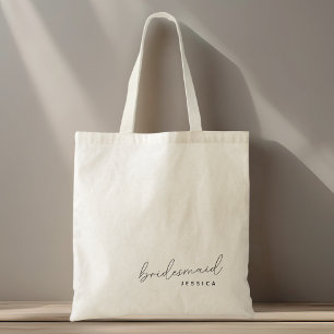 Moderne minimalistische bridesmaïde tote bag
